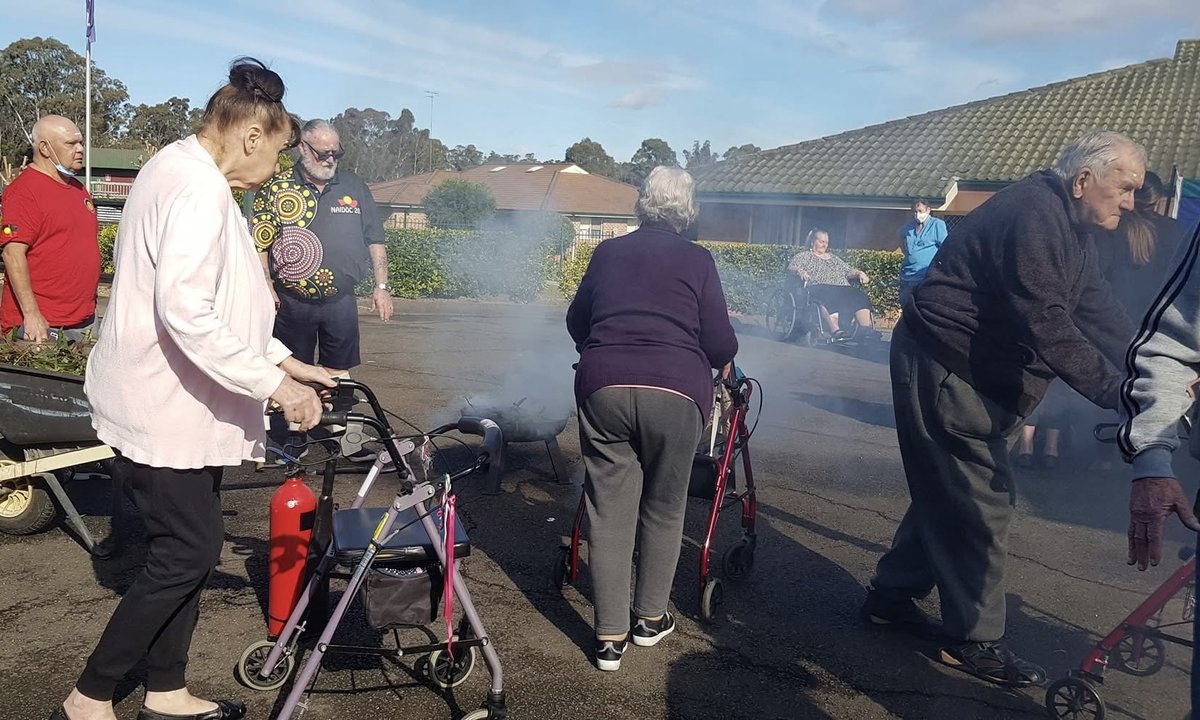Smoking ceremony at a Wolkara Elders retreat.